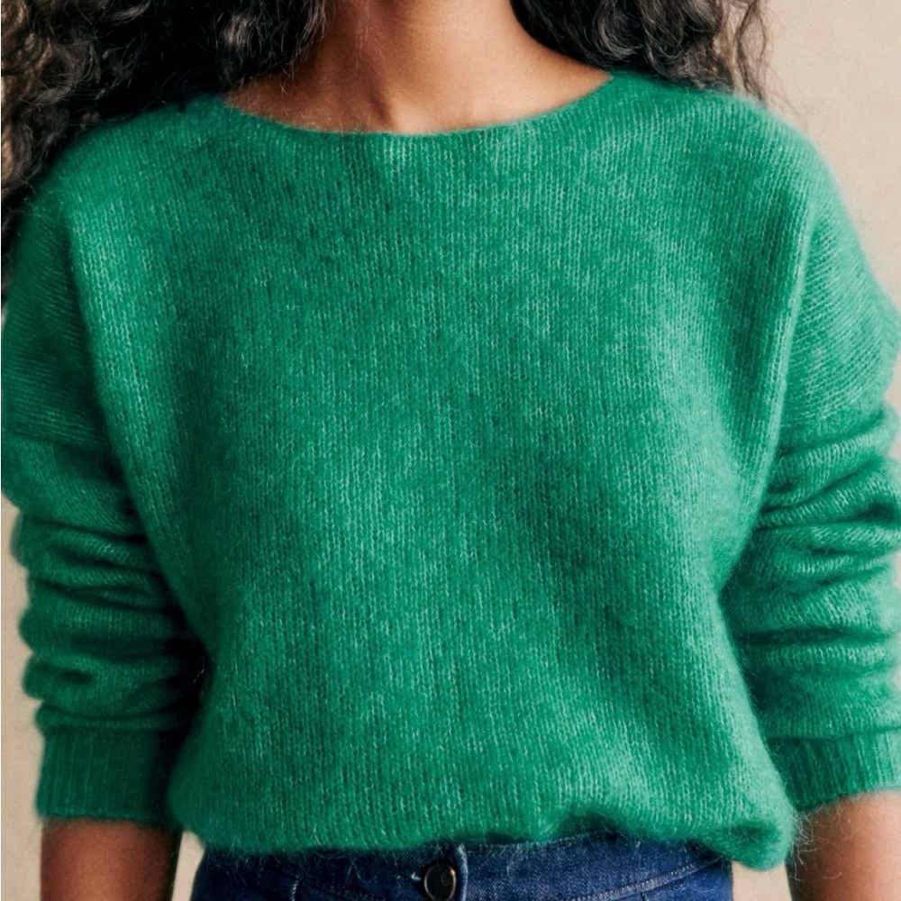 Sezane Astride Sweater in Winter Green